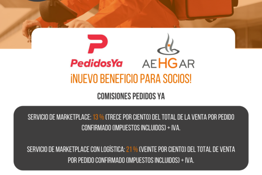 Imagen de Acuerdo entre AEHGAR y Pedidos Ya que disminuye porcentaje de comisiones.